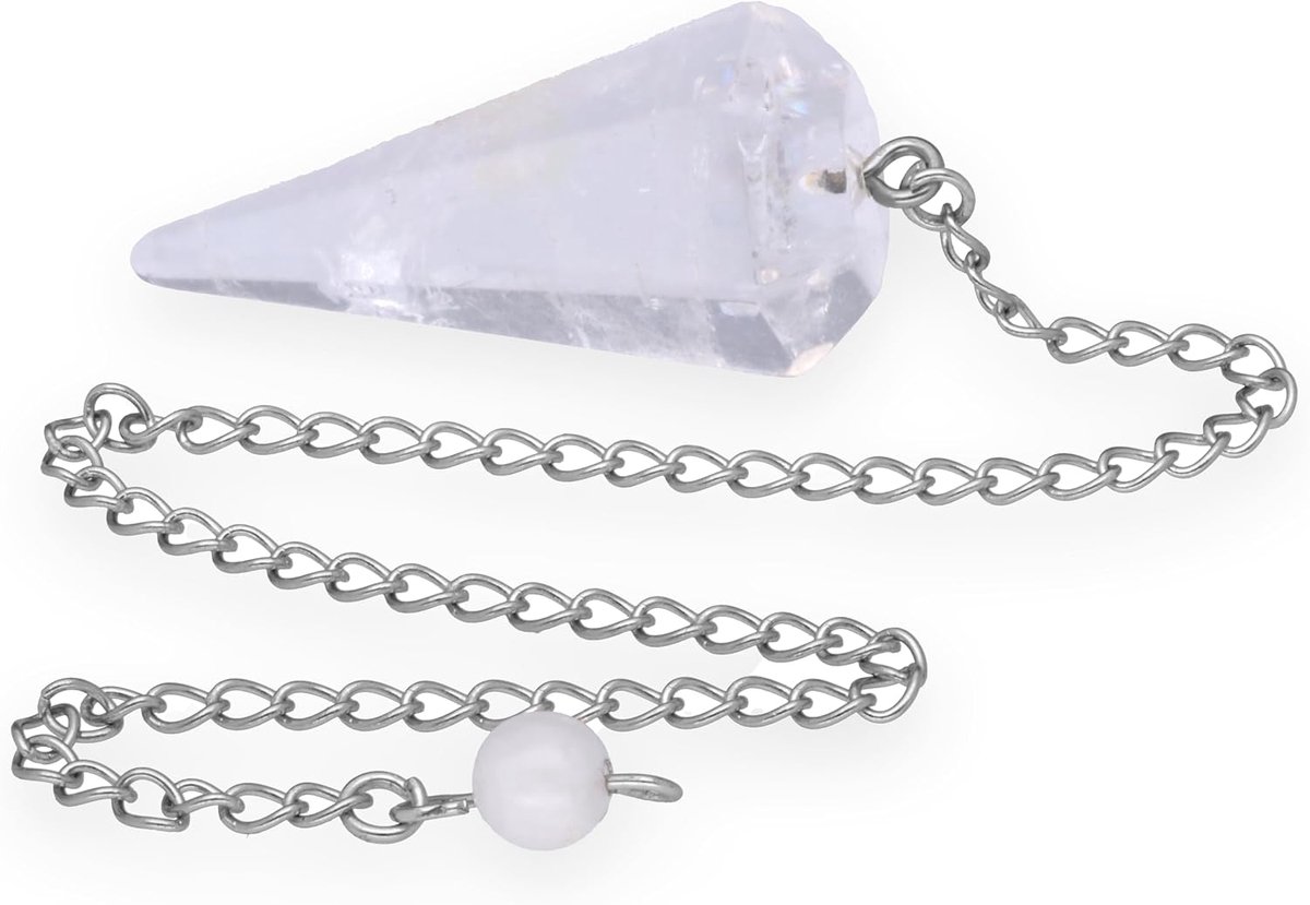slinger met houderbal edelsteen facet geslepen | Geslepen en gefacetteerd | Incl. ketting met houder bal | Ideaal voor pendelen