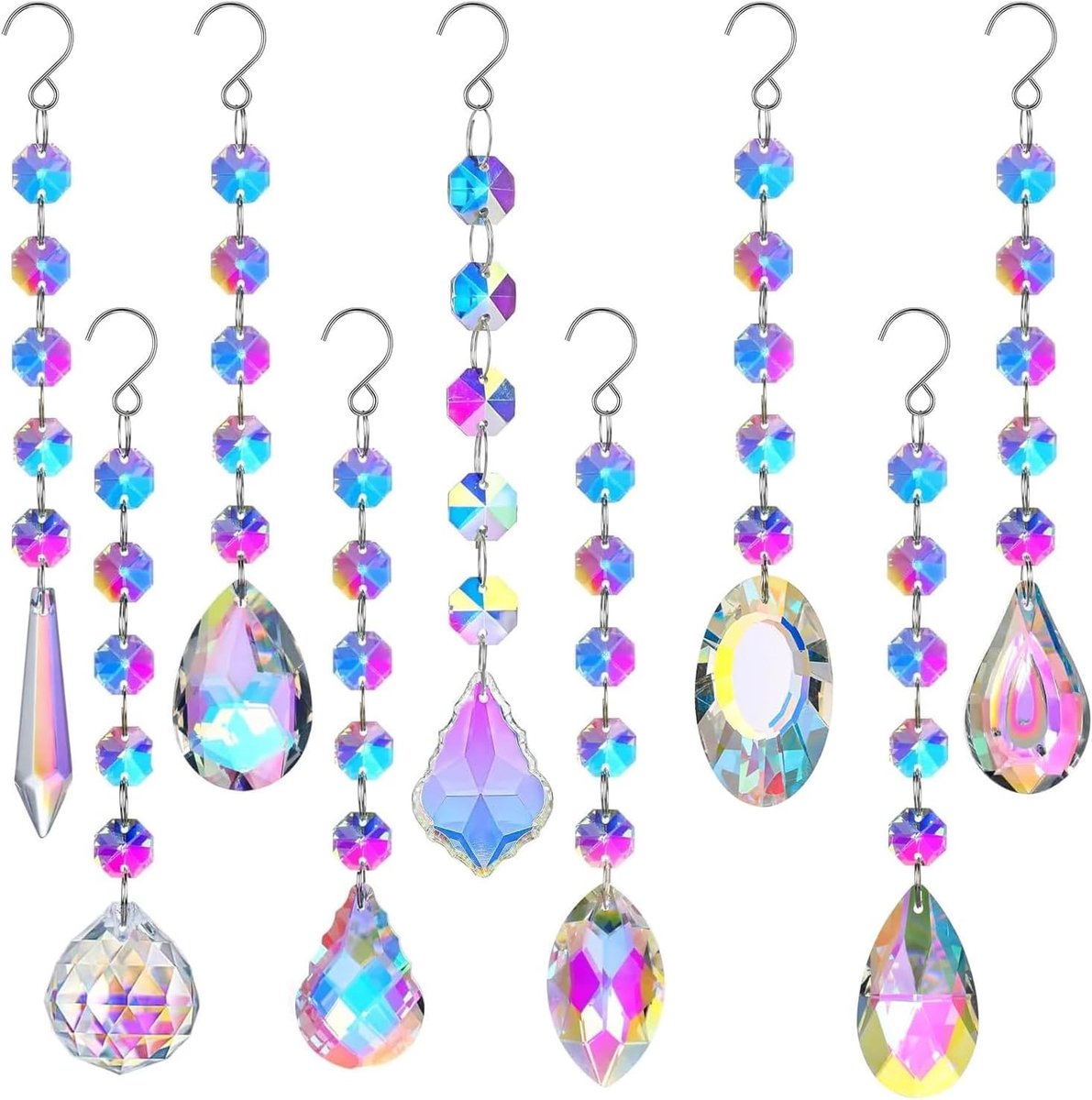 Zonnevangers, Kleurrijke Kristallen Zonnevangers Prisma's Hangend voor Raam Kristal Bal Prisma Regenboog Maker Hangers voor Thuis Kantoor Bruiloft Feest Tuin Kerstboom Decoratie'