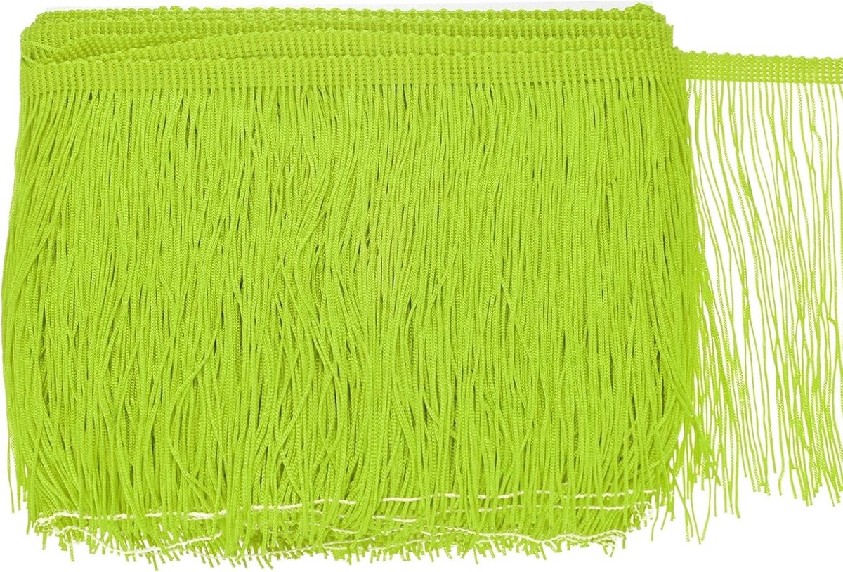 METERXITY Chainette franjes, 10 meter van 6 inch polyester vlecht kwastjes trim voor doe-het-zelf ambachten/Latijnse jurk/lampenkap decoratie/trouwjurk/naaien/kleding franje garen [groen]