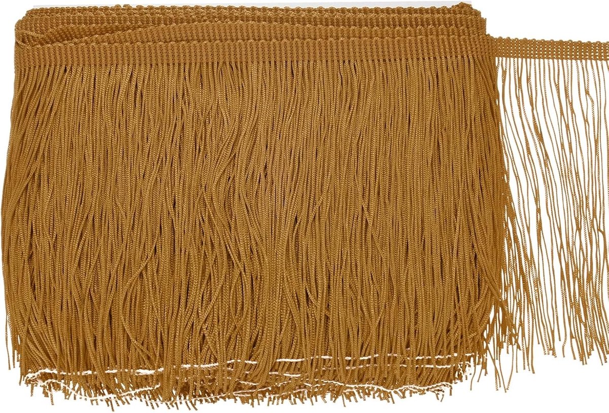 METERXITY Chainette franjes, 10 meter van 6 inch polyester vlecht kwastjes trim voor doe-het-zelf ambachten/Latijnse jurk/lampenkap decoratie/trouwjurk/naaien/kleding franje garen [koffie]