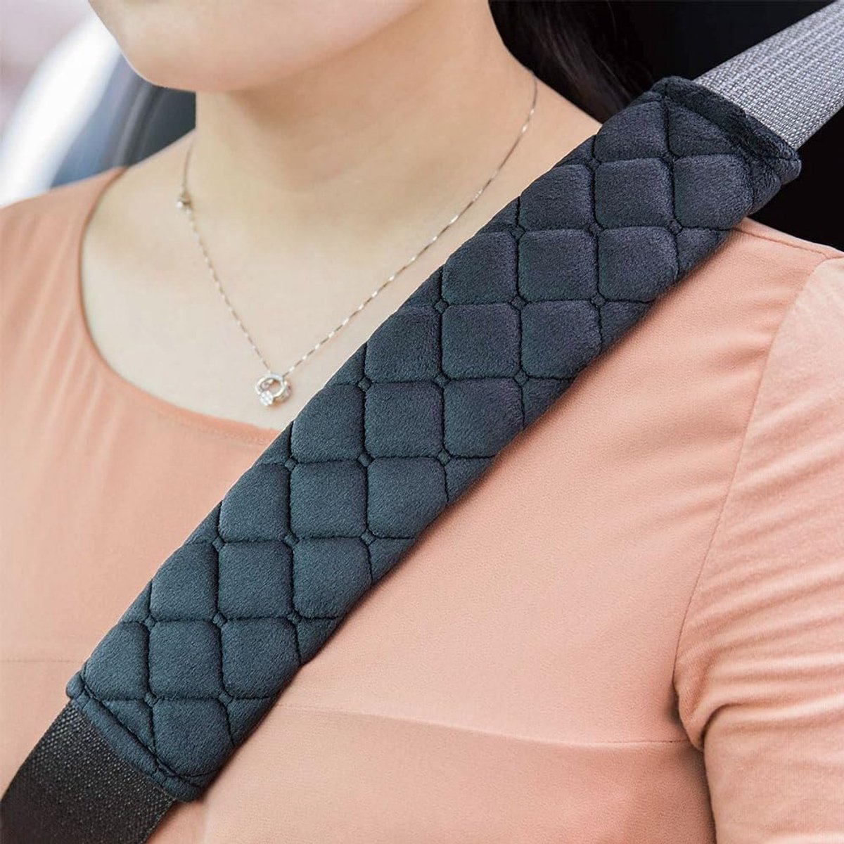 Autogordel Hoezen - Gordelpads Schouder - Comfortabel Rijden - Zachte Polyester Vulling - 2 stuks - Zwart