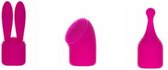 Palm Power - Pocket Extended Siliconen Opzetstukken - Set van 3 - Sextoys - Wand Vibrators & Accessoires