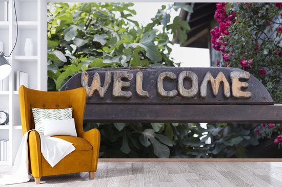 Papier peint photo peint photo vinyle - Un panneau de bienvenue largeur 330 cm x hauteur 220 cm - Tirage photo sur papier peint (disponible en 7 tailles)