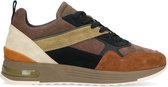 Sacha - Heren - Bruine suède sneakers met gekleurde details - Maat 41