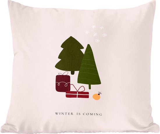 Sierkussens - Kussentjes Woonkamer - 60x60 cm - Kerstbomen - Kadootjes - Winter - Quote - Kerstversiering - Kerstdecoratie voor binnen - Woonkamer