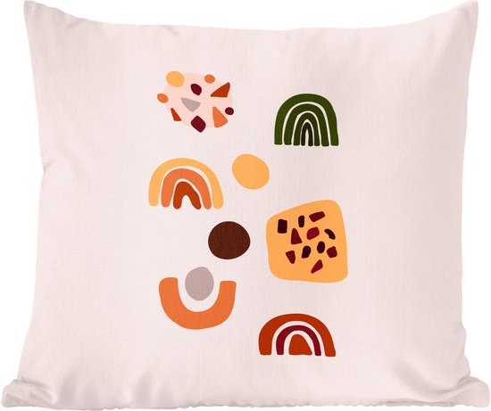 Sierkussens - Kussentjes Woonkamer - 45x45 cm - Winter - Regenboog - Oud Roze - Kerstversiering - Kerstdecoratie voor binnen - Woonkamer