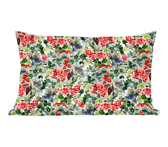 Sierkussens - Kussentjes Woonkamer - 60x40 cm - Planten - Bessen - Patronen - Kerstversiering - Kerstdecoratie voor binnen - Woonkamer