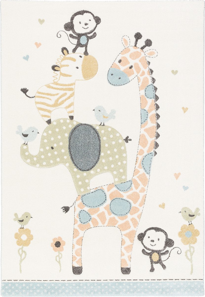 Pergamon Vloerkleed Kindertapijt Maui Kids Safari Dieren Mulit