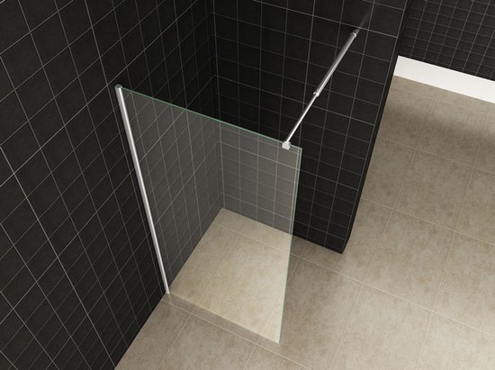 Paroi latérale de douche à l'italienne Bally Eco pour porte de niche Eco Zijwand 6mm verre de sécurité anticalcaire avec revêtement NANO avec profil Chrome