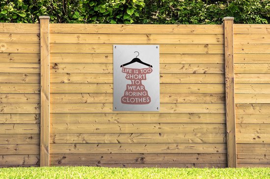 Posters de jardin extérieur Vêtements - Robe - Citations - 60x90 cm - Toile de jardin - Affiche extérieure
