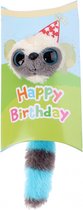 Aurora Knuffel In Geschenkverpakking Happy Birthday 9 Cm Blauw