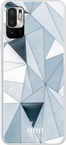 6F hoesje - geschikt voor Xiaomi Redmi Note 10 5G -  Transparant TPU Case - Mirrored Polygon #ffffff