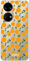 6F hoesje - geschikt voor Huawei P50 -  Transparant TPU Case - Oranges #ffffff