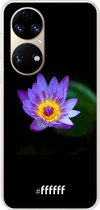 6F hoesje - geschikt voor Huawei P50 -  Transparant TPU Case - Purple Flower in the Dark #ffffff