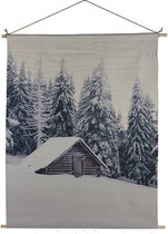 Countryfield - Wanddoek Sneeuw huis 100x135CM