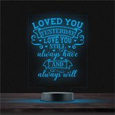 Led Lamp Met Gravering - RGB 7 Kleuren - Loved You Yesterday