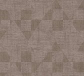 AS Creation Titanium 3 - Glanzend geometrisch behang - Grafisch - bruin - 1005 x 53 cm