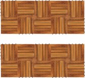 Terrastegels verticaal patroon 30 x 30 cm Acacia set van 20