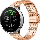 Stalen Smartwatch bandje - Geschikt voor  Polar Unite roestvrij stalen band - rosé goud - Strap-it Horlogeband / Polsband / Armband