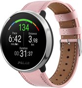 Leer Smartwatch bandje - Geschikt voor  Polar Ignite leren bandje - roze - Strap-it Horlogeband / Polsband / Armband