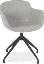 Alterego Design stoel met armleuningen 'SWAN' van grijze stof