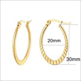 Aramat jewels ® - Ovale oorringen tenerife goudkleurig 30mm chirurgisch staal
