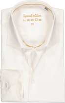 Ledub Tailored Fit overhemd mouwlengte 7 - beige - Strijkvrij - Boordmaat: 37