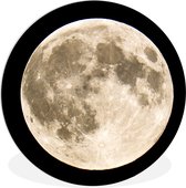 WallCircle - Wandcirkel ⌀ 120 - Maan - Ruimte - Zwart - Ronde schilderijen woonkamer - Wandbord rond - Muurdecoratie cirkel - Kamer decoratie binnen - Wanddecoratie muurcirkel - Woonaccessoires XXL