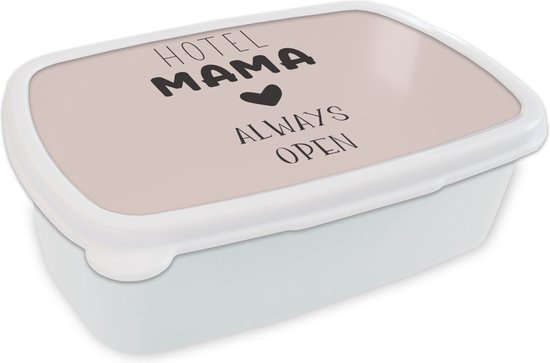 Boîte à pain Wit - Boîte à lunch - Boîte à pain - Proverbes - Maman - Citations - Hotel mama toujours ouvert - 18x12x6 cm - Adultes - Cadeau Sinterklaas - Distribution de cadeaux pour enfants - Cadeaux chaussures Sinterklaas