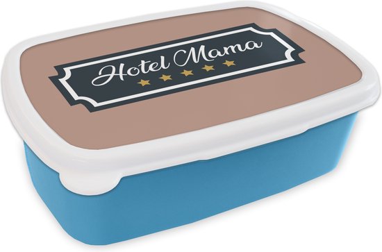 Lunch box Blauw - Lunch box - Boîte à pain - Proverbes - Maman - Hotel mama - Citations - 18x12x6 cm - Enfants - Garçon