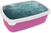 Broodtrommel Roze - Lunchbox - Brooddoos - Zee - Water - Turquoise - 18x12x6 cm - Kinderen - Meisje