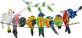 Beelden - Vogels - Metaal - Meerkleurig - 68x32x1 cm - Indonesie - Sarana - Fairtrade
