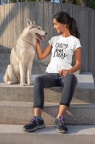 Crazy Dog Lady T-Shirt,Grappige Hond T-Shirt Voor Meisjes,T-Shirts Met Hond Thema,Cadeau Voor Vrouwen, Unisex Zachte Stijl T-Shirt,D001-035W, 3XL, Wit