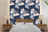Behang - Fotobehang Astronaut - Raket - Ruimte - Kids - Jongens - Meisjes - Kinderen - Breedte 220 cm x hoogte 220 cm