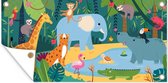 Wanddecoratie buiten Jungle - Kinderen - Dieren - 160x80 cm - Tuindoek - Buitenposter