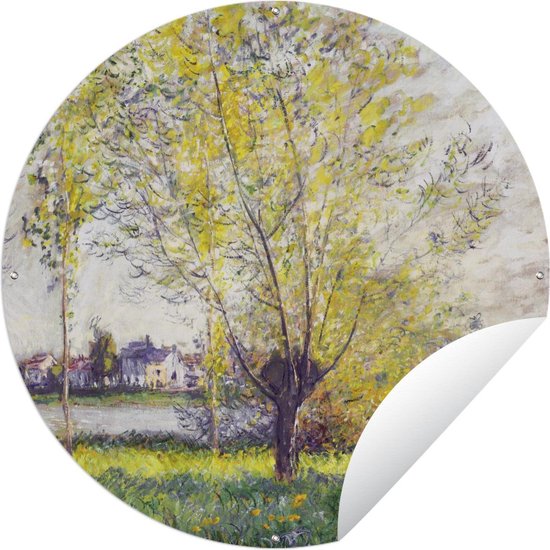Garden Circle Les Saules - Claude Monet - 120x120 cm - Affiche de Jardin Ronde - Extérieur - XXL