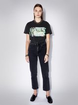 zoe karssen - dames -  freya artwork t-shirt met relaxte pasvorm -  zwart gewassen - xs