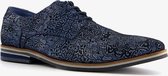 Van Beers leren heren veterschoenen mozaik - Blauw - Maat 40 - Echt leer