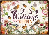 Plenty Gifts Wandbord Welcome To My Garden 14,8 X 21 Cm Staal