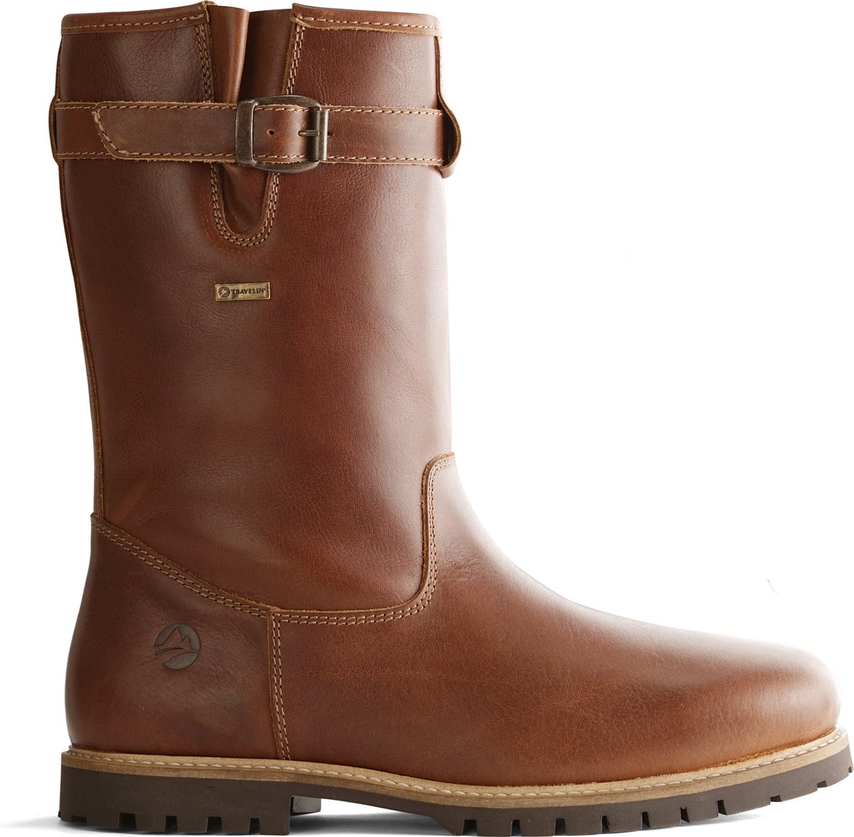 Travelin Island Outdoorlaars - Waterdicht & Gevoerd - Heren - Cognac Bruin Leer - Maat 46