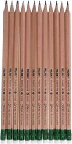 grafietpotloden HB gum 18,8 x 0,7 cm hout bruin 12 stuks