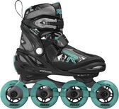 inlineskates Moody Tif aluminium 82A zwart/aqua mt 36-40