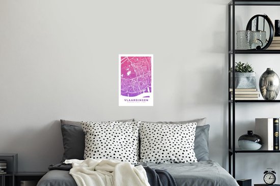 Stickers Stickers muraux - Plan de la ville - Vlaardingen - Violet - Pays- Nederland - 20x30 cm - Feuille adhésive - Carte