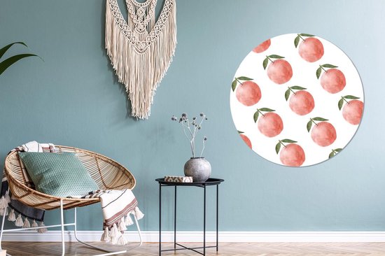 WallCircle - Wall Circle - Wall Circle Indoor - Pommes - Aquarelle - Motifs - 90x90 cm - Décoration murale - Peintures Ronds