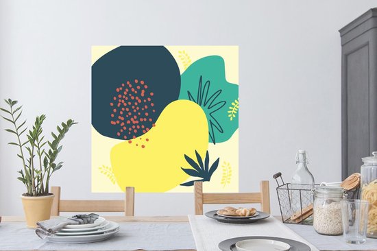 Stickers muraux - Été - Taches - Feuilles - 100x100 cm - Feuille adhésive XXL