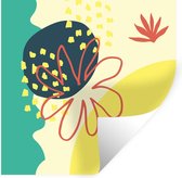 Stickers muraux - Feuille autocollante - Été - Bloem - Abstrait - 120x120 cm - Film adhésif - Stickers muraux chambre d'enfant - Papier peint autocollant XXL - Papier peint autocollant - Feuille autocollante