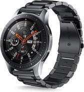 YONO Link Strap 20mm - Design de Luxe en acier inoxydable adapté pour Samsung Galaxy Watch 4 - Active 2 - Watch3 41mm - Watch 42mm - Polar Ignite - Unite - Garmin Forerunner 245 - Venu SQ - Zwart