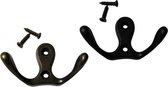 Set van 10 metalen kledinghaakjes, hangers (dubbel, kleur: brons)