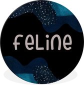 Cercle mural - Cercle mural - Félin - Pastel - Fille - Aluminium - Dibond - ⌀ 30 cm - Intérieur et extérieur