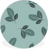 WallCircle - Wandcirkel ⌀ 90 - Zomer - Planten - Turquoise - Ronde schilderijen woonkamer - Wandbord rond - Muurdecoratie cirkel - Kamer decoratie binnen - Wanddecoratie muurcirkel - Woonaccessoires